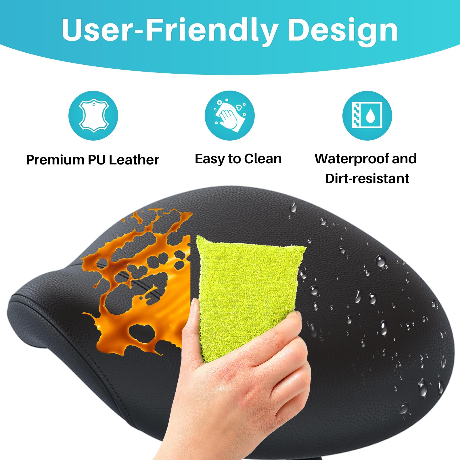 YEEZEE Saddle Stool memory foam cushion offers robust comfort for long wear.