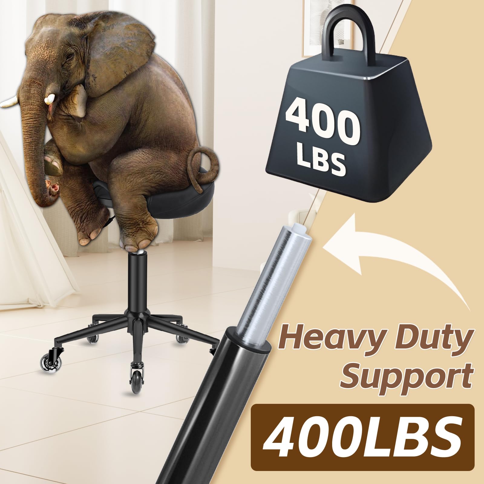 YEEZEE Saddle Stool ideal for home, salon, or studio workspaces.
