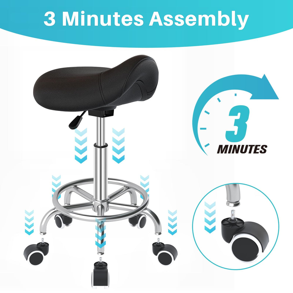 YEEZEE Saddle Stool PU leather surface is waterproof and easy to clean.
