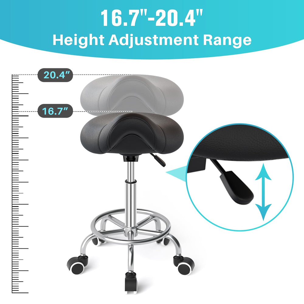 YEEZEE Saddle Stool 360° swivel promotes flexible body movement during sessions.