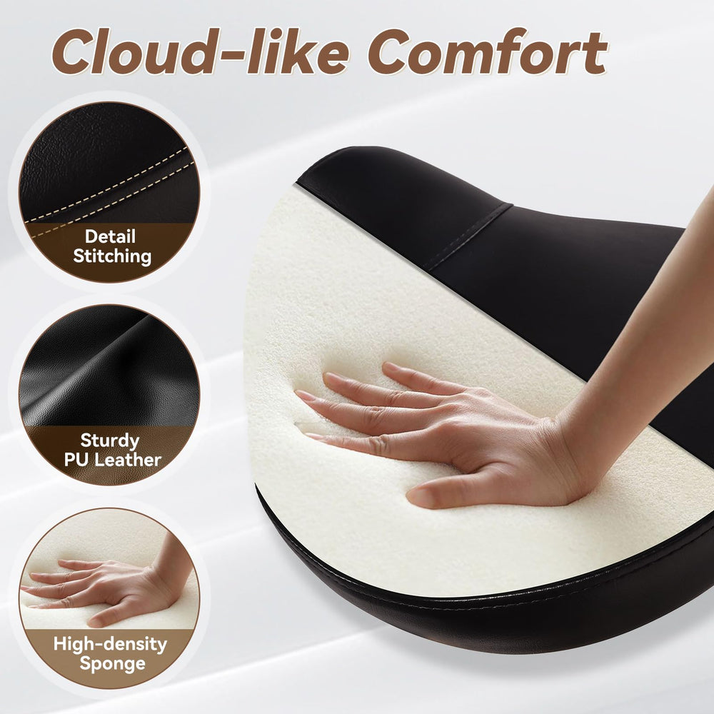 YEEZEE saddle stool height adjustment enables easy ergonomic positioning