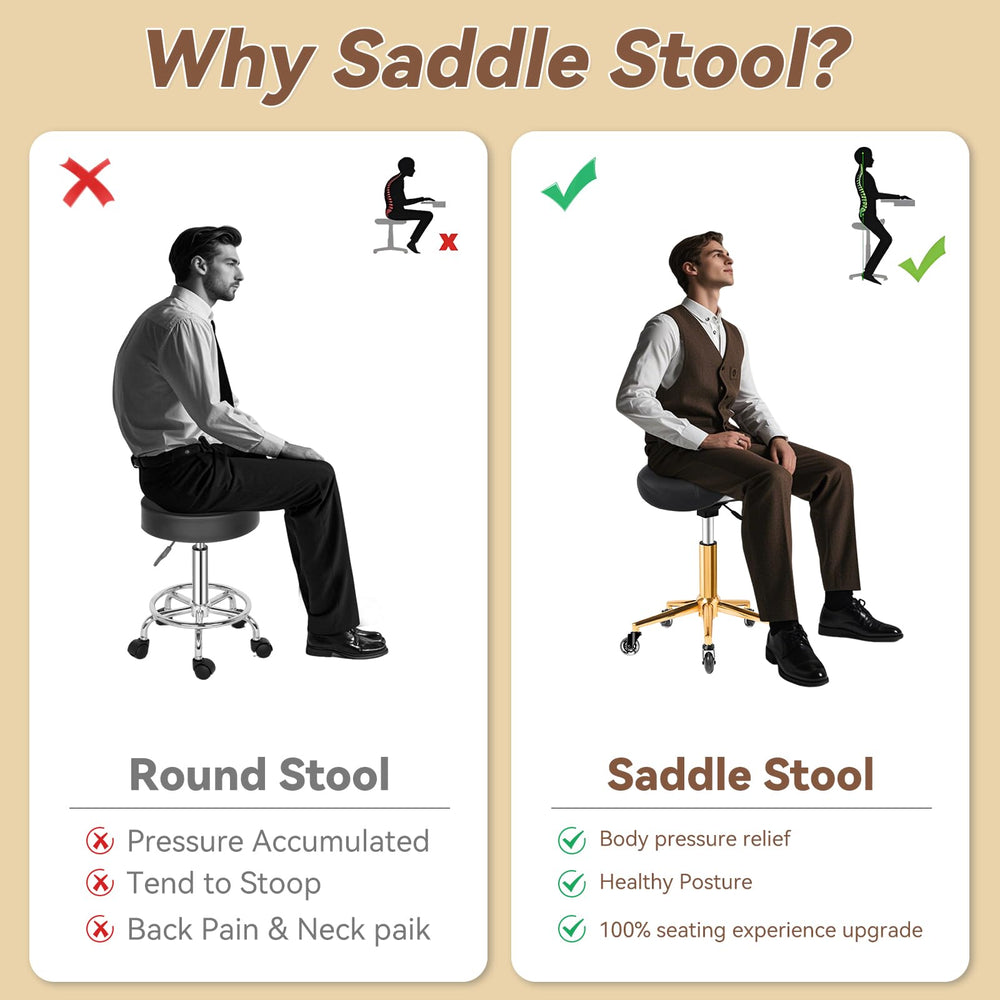 YEEZEE saddle stool noiseless rolling shows no creaks