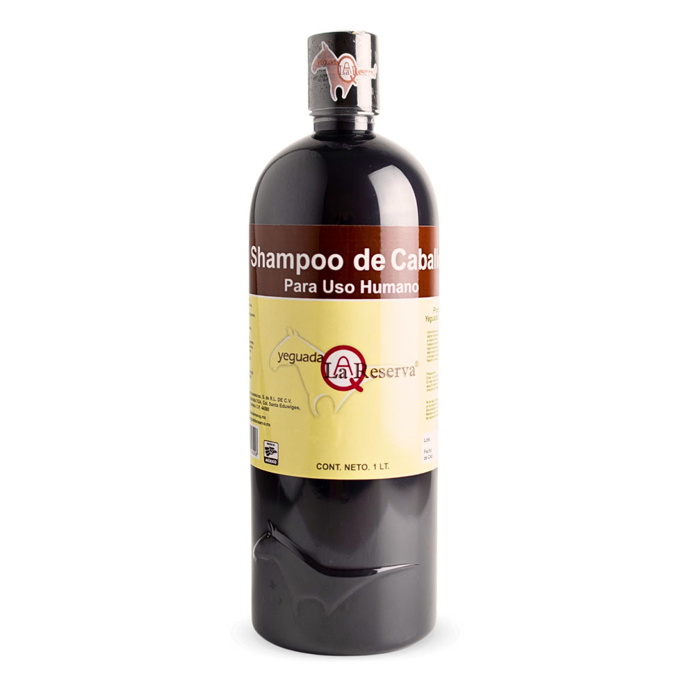 Yeguada La Reserva Black Horse Shampoo bottle for dark hair care and scalp hydration