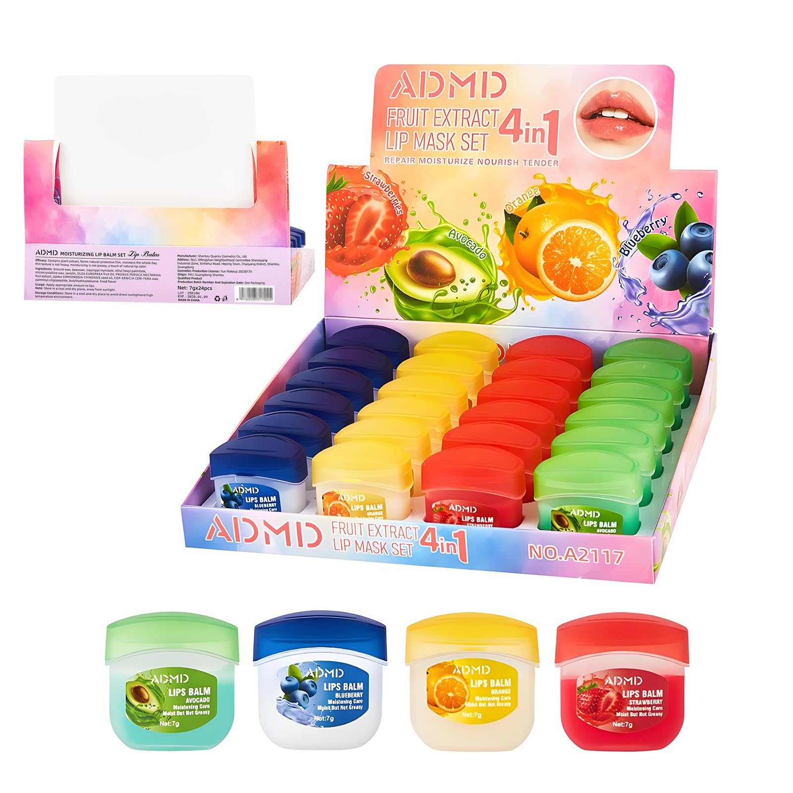 Yehenarn Lip Moisturizing Set packaging showing compact 7g lip masks for on-the-go hydration