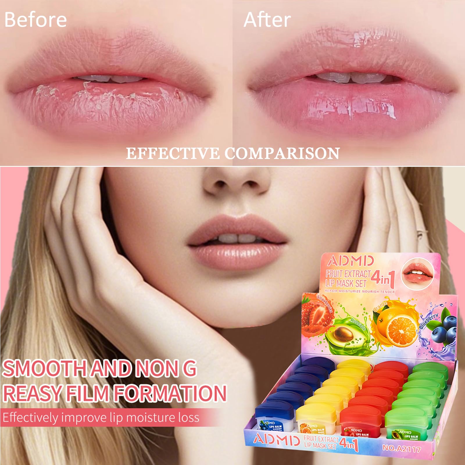 Yehenarn Lip Moisturizing Set pocket-size 24-pack for quick touch-ups