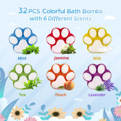 Yekery 32-pack bath bombs shown ready for gifting
