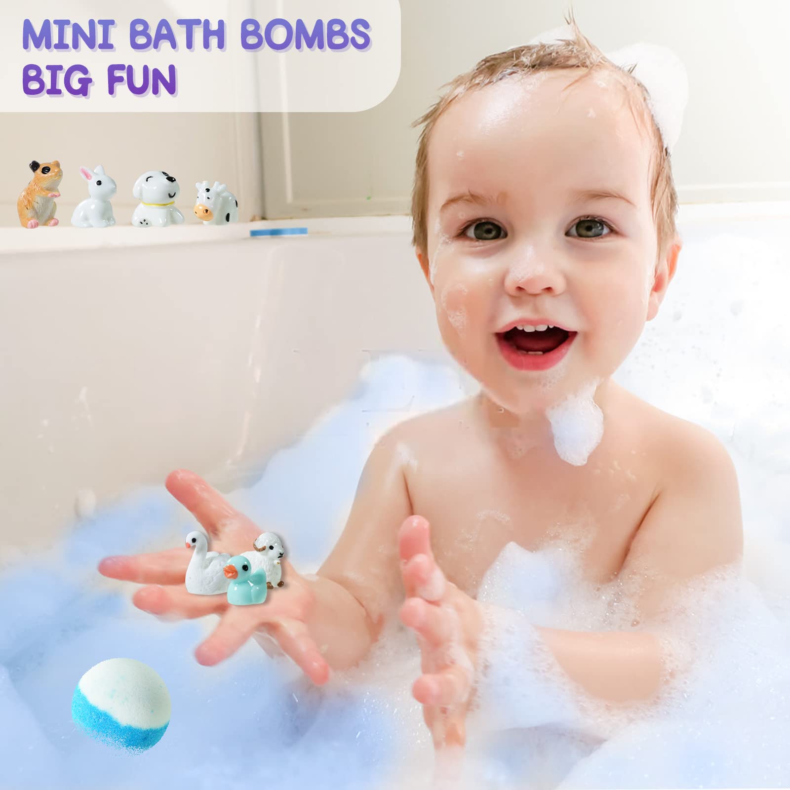 Enhances bath time with color, scent, and playful toy surprise from Yekery