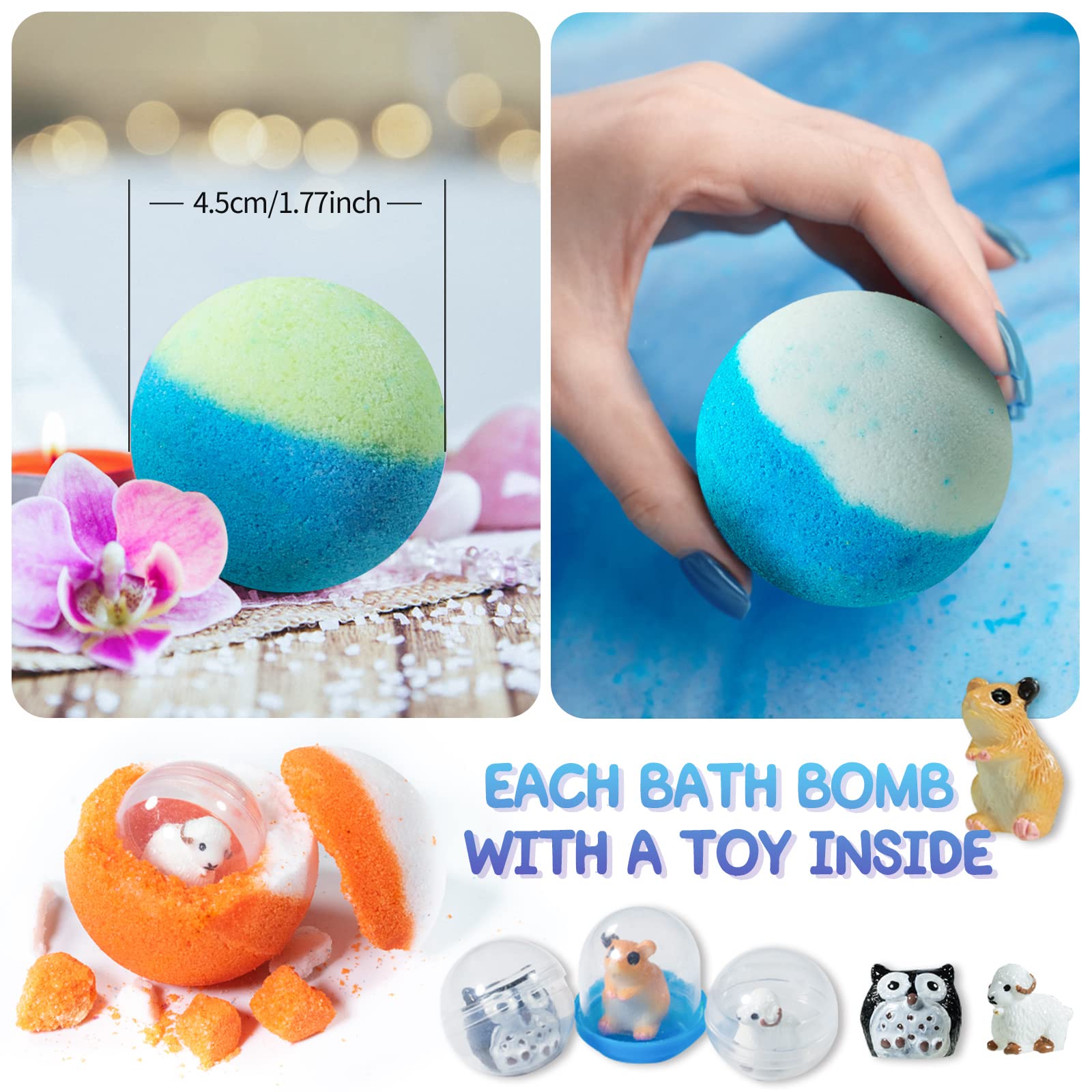 Yekery bath bombs creating colorful bubbles for imaginative bath play