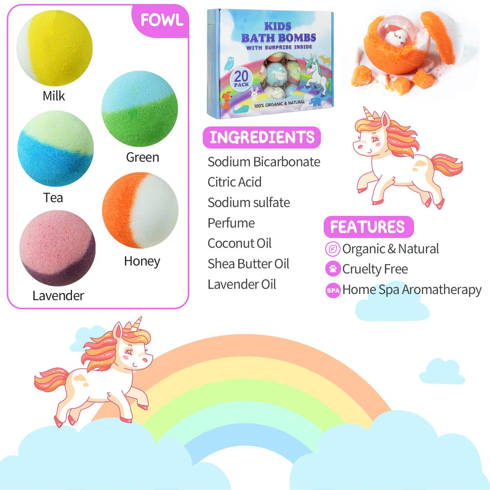 Dissolving in tub reveals color and scent for a fun bath experience