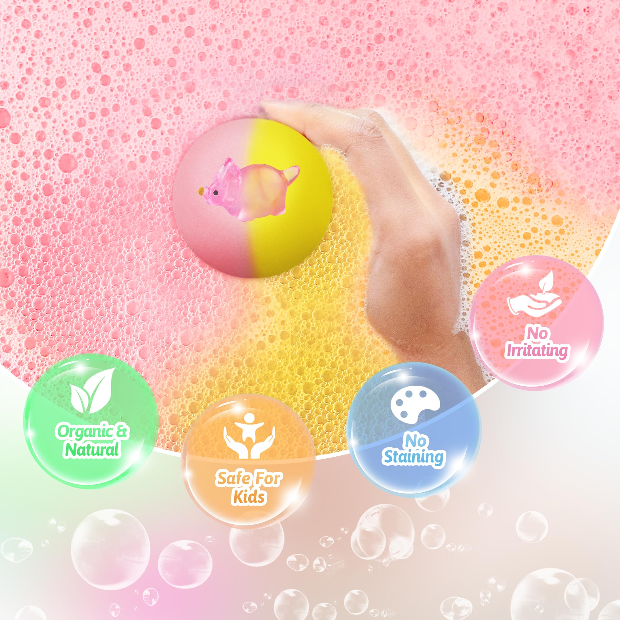 Yekery bath bombs use gentle skin-friendly ingredients for sensitive skin.
