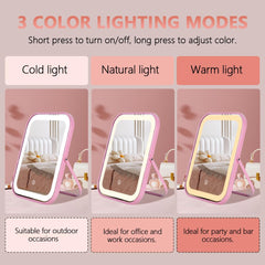 YEKKOPT 10x8 inch lighted makeup mirror for natural looking makeup guidance