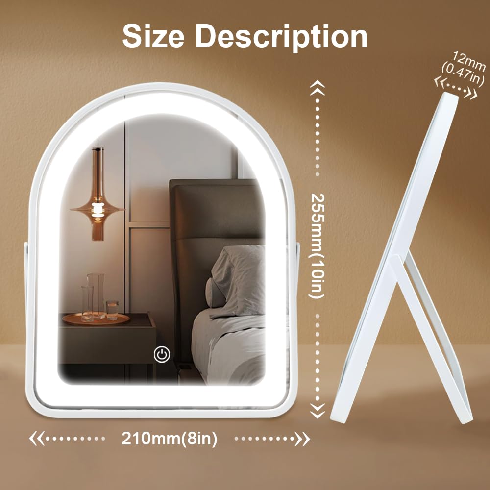 YEKKOPT arched ten by seven point eight inch vanity mirror full-face view for grooming