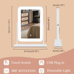 YEKKOPT lighted makeup mirror-tabletop offers even illumination for flawless selfies