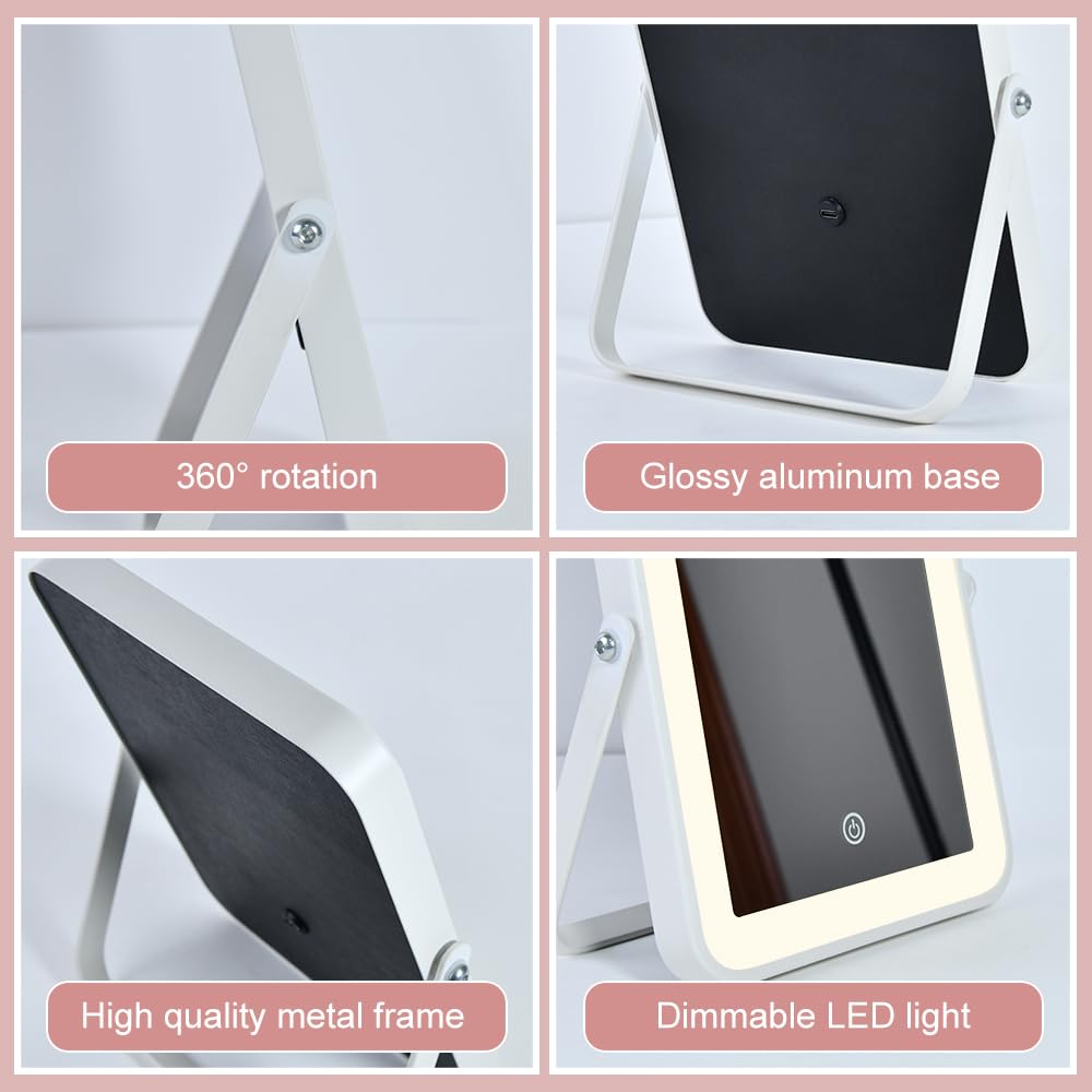 YEKKOPT large 8x10-inch mirror delivers wide-angle visibility for makeup.