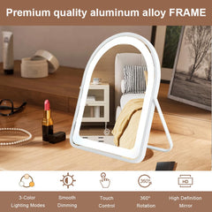 YEKKOPT smart touch control mirror showing easy brightness adjustment