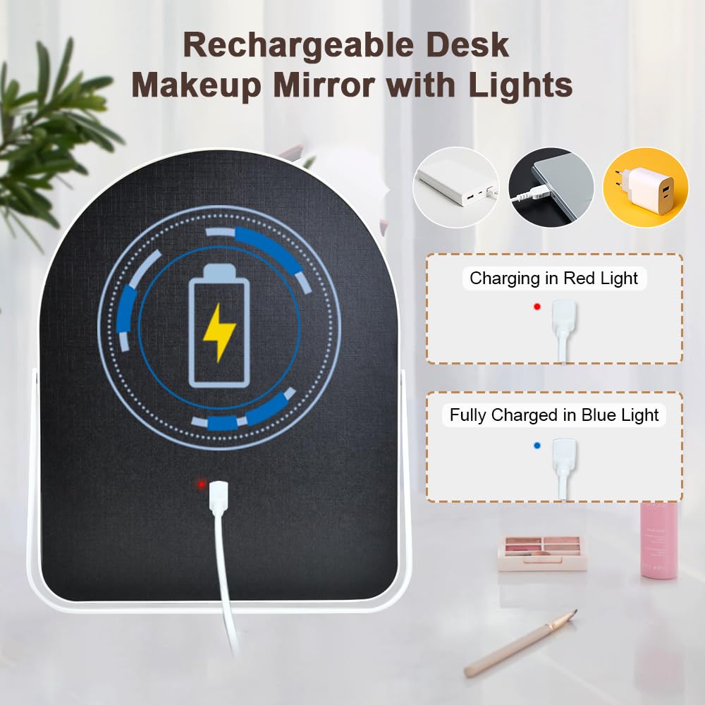 YEKKOPT three color light modes for day and evening makeup routines