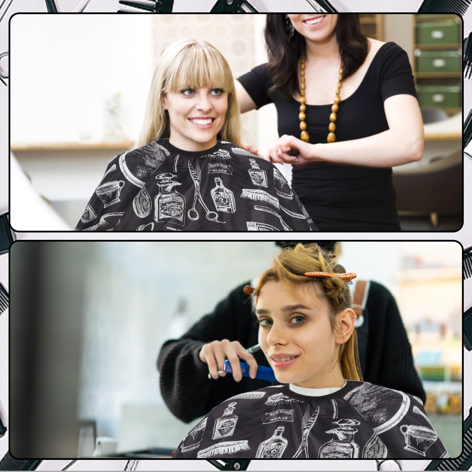 YELEGAI cape in use on adult male during haircut for easy cleanup benefit