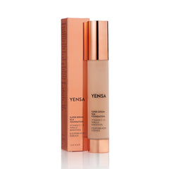 YENSA Serum Foundation Light Medium 1 pump dispense — smooth, buildable coverage for a natural finish.
