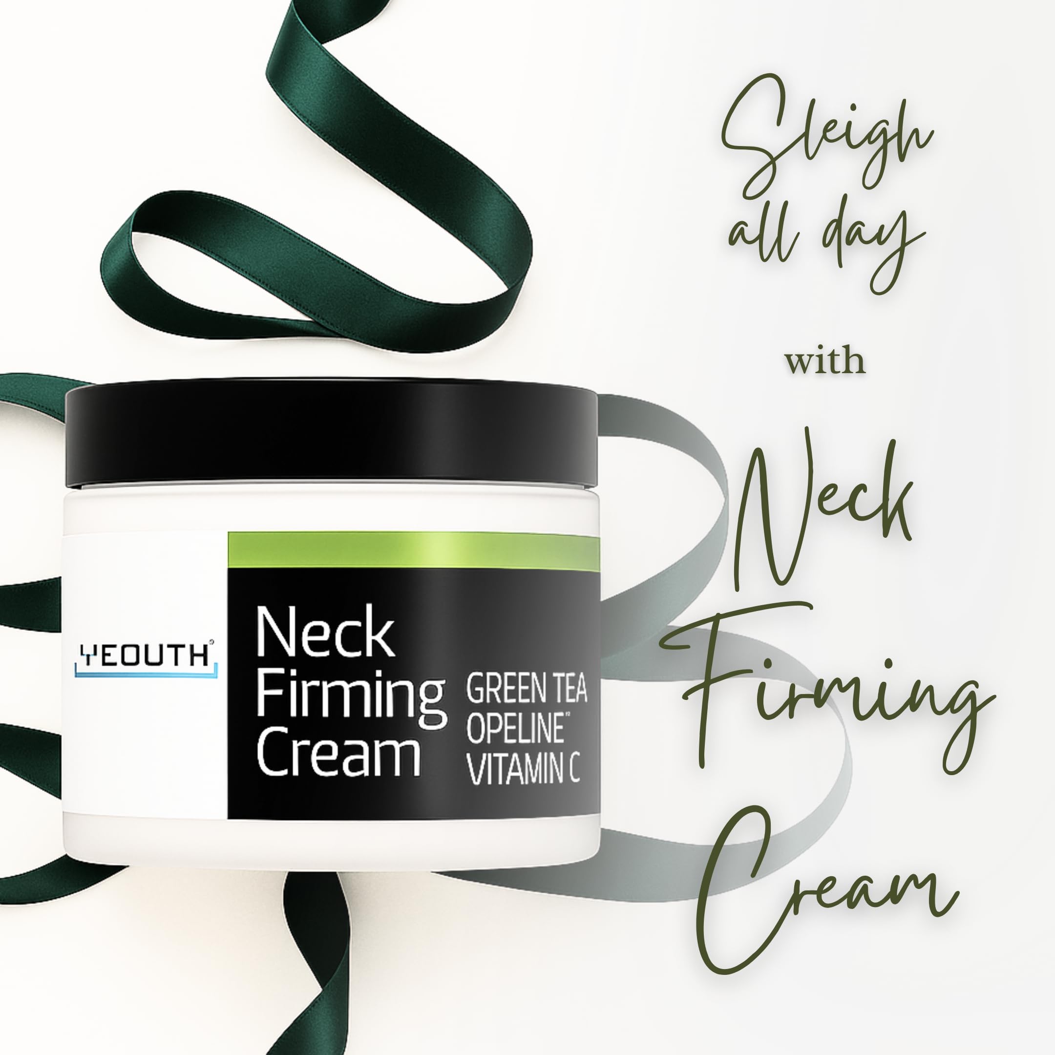 YEOUTH neck cream application demonstrates day-to-night care for the decolletage.