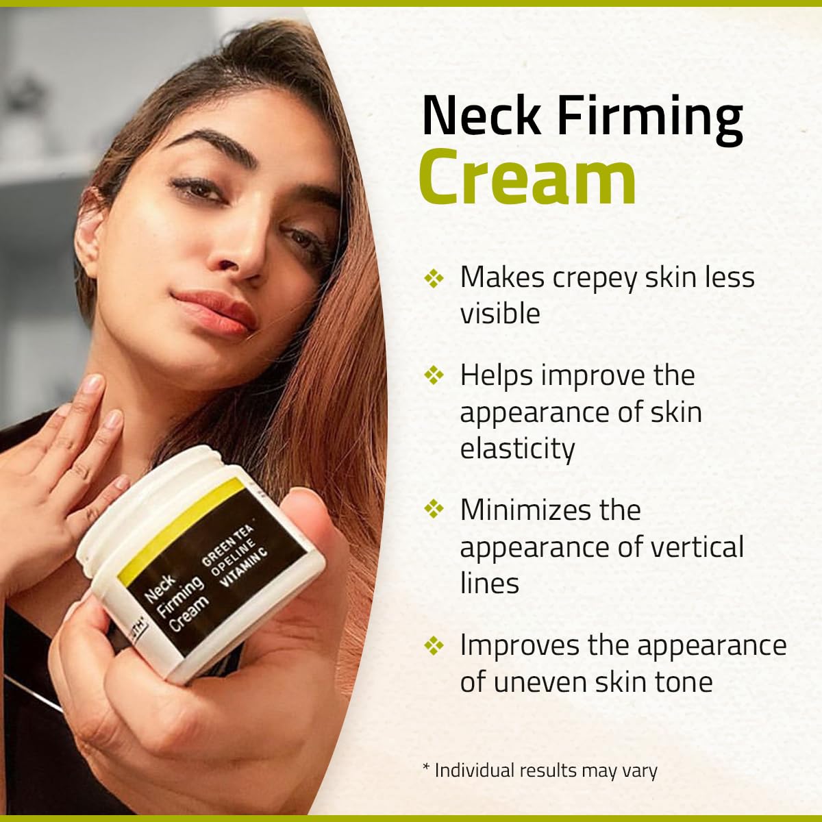 YEOUTH Neck Cream, dermatology tested, for safe daily neck care.