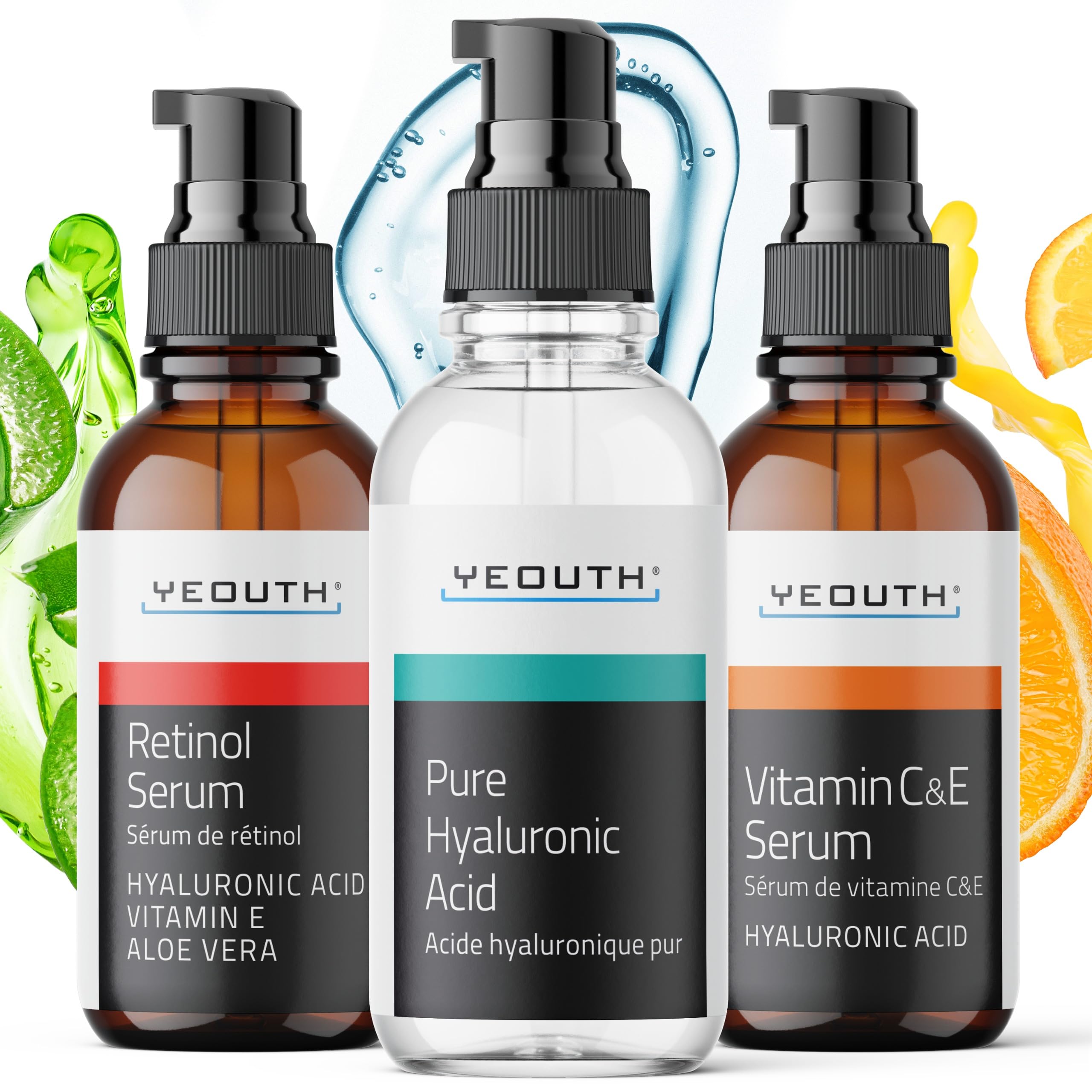 YEOUTH retinol serum bottle showing smooth evening skin tone potential