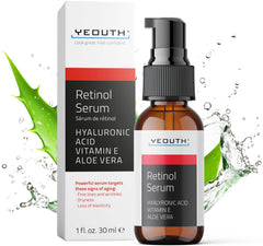YEOUTH retinol serum bottle with hyaluronic acid for hydration benefits
