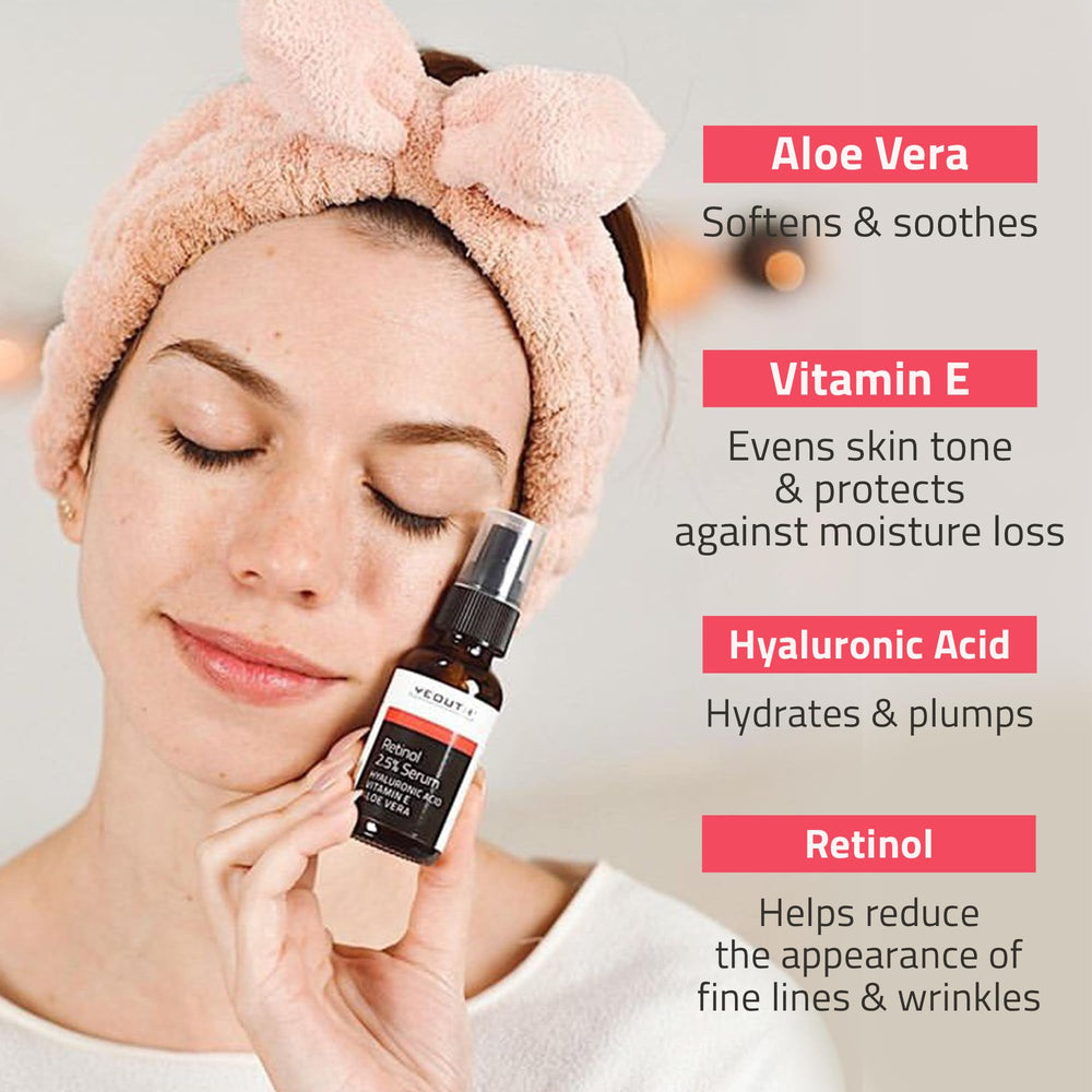 Night routine setup featuring YEOUTH retinol serum for renewed skin by morning