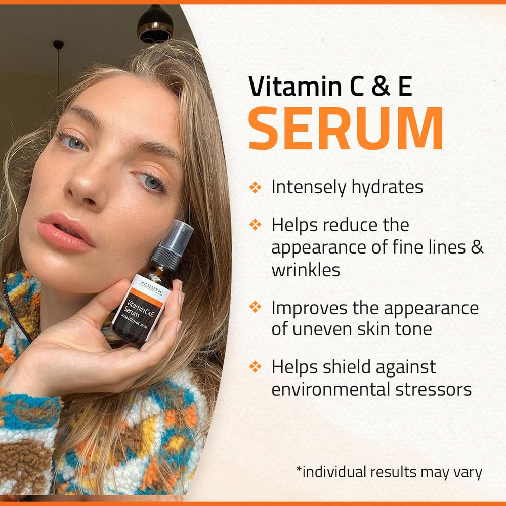YEOUTH Vitamin C serum application on skin illustrating smooth finish