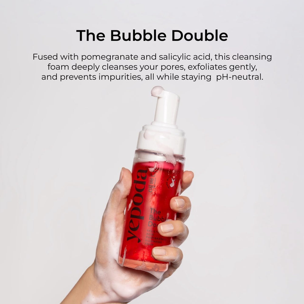 Yepoda Bubble Double foam-lather showcases light exfoliation for smoother skin without dryness.