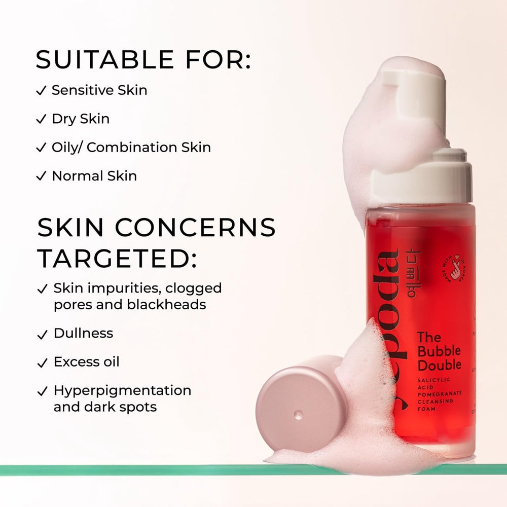 Yepoda Bubble Double pore-refinement image highlights clearer pores and radiant complexion potential.