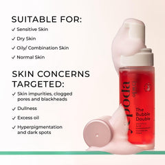 Yepoda Bubble Double pore-refinement image highlights clearer pores and radiant complexion potential.
