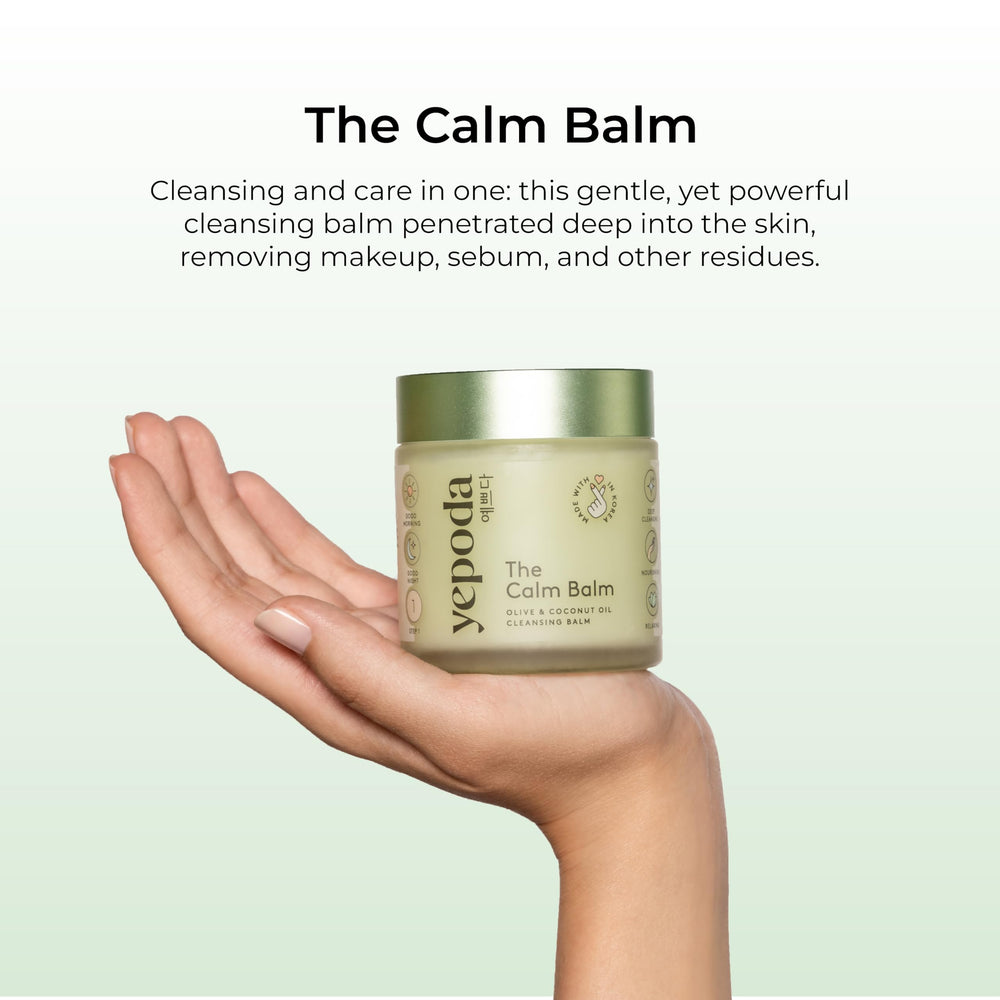 Yepoda The Calm Balm texture close-up showing olive and coconut oil for skin nourishment