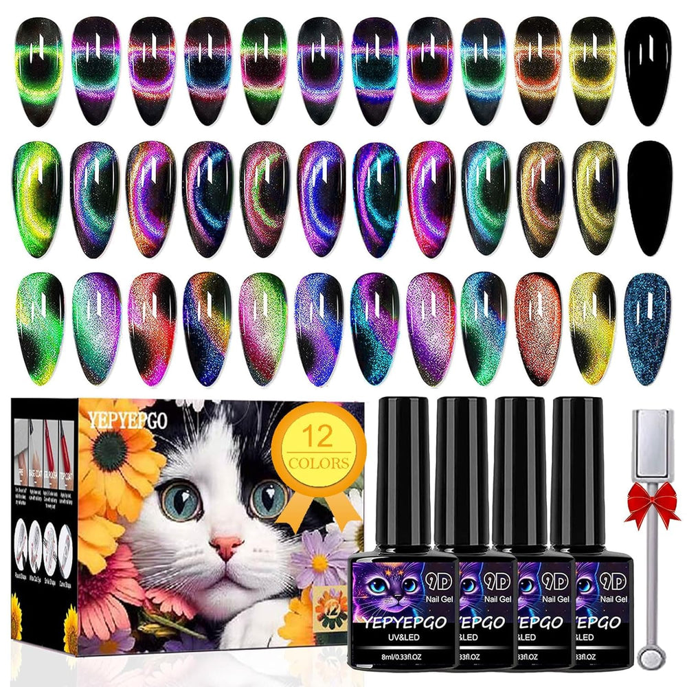 YEPYEPGO 9D cat-eye gel set packaging ready for professional salon use