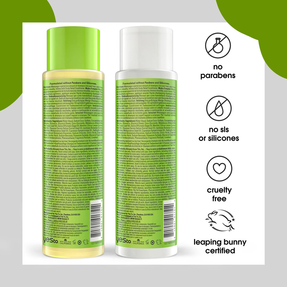 Yes To Tea Tree & Sage Conditioner bottle front emphasizing extra moisture