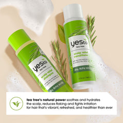 Yes To Tea Tree & Sage Conditioner close-up on hair softness