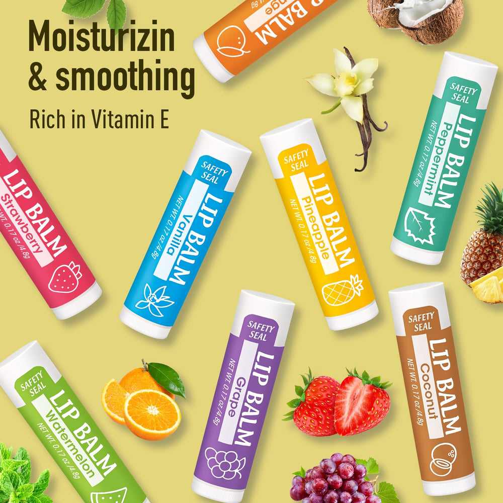 YesBes watermelon lip balm presentation implying fruity flavor and moisture protection.