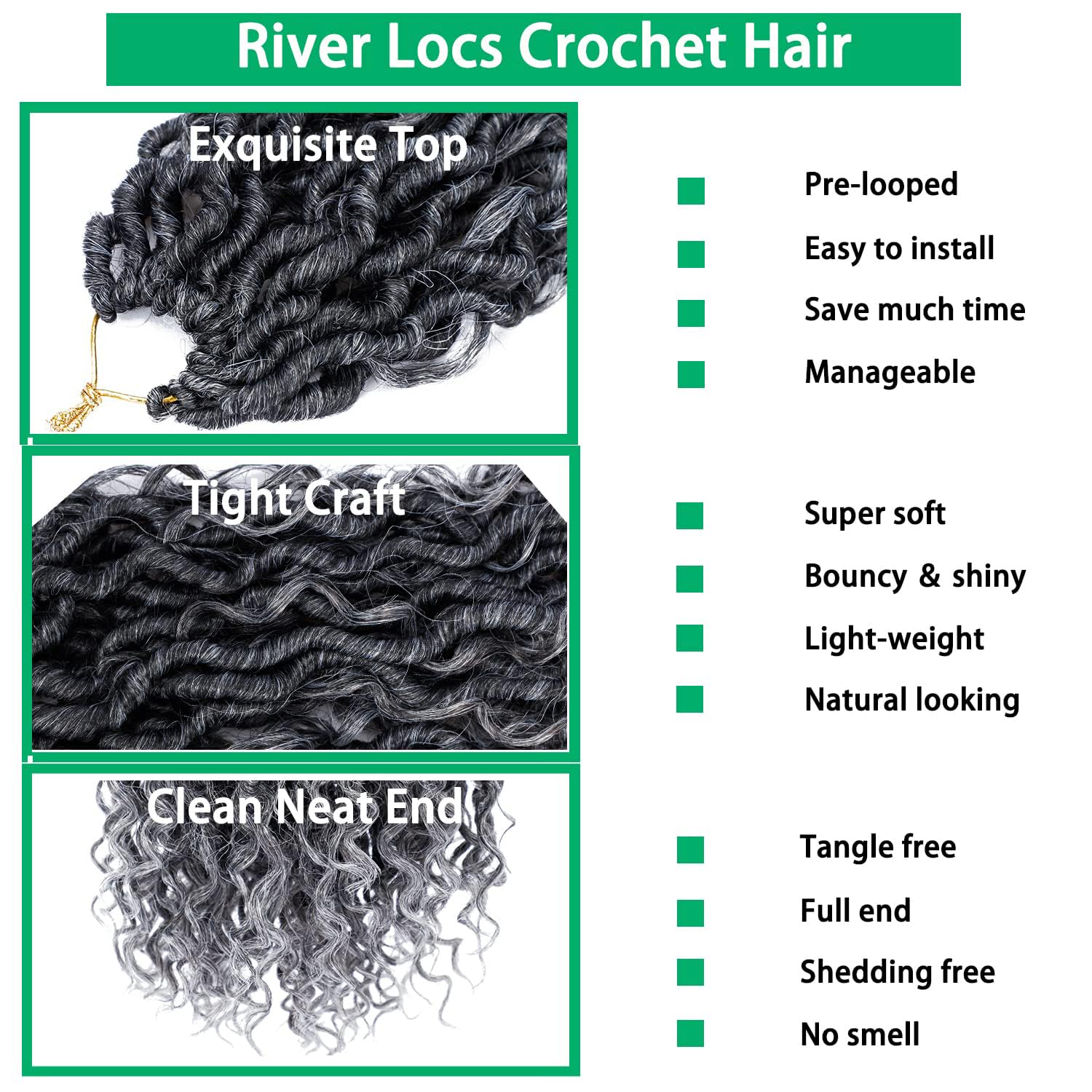 YESEGO 10 inch grey locs deliver subtle length and easy styling options.