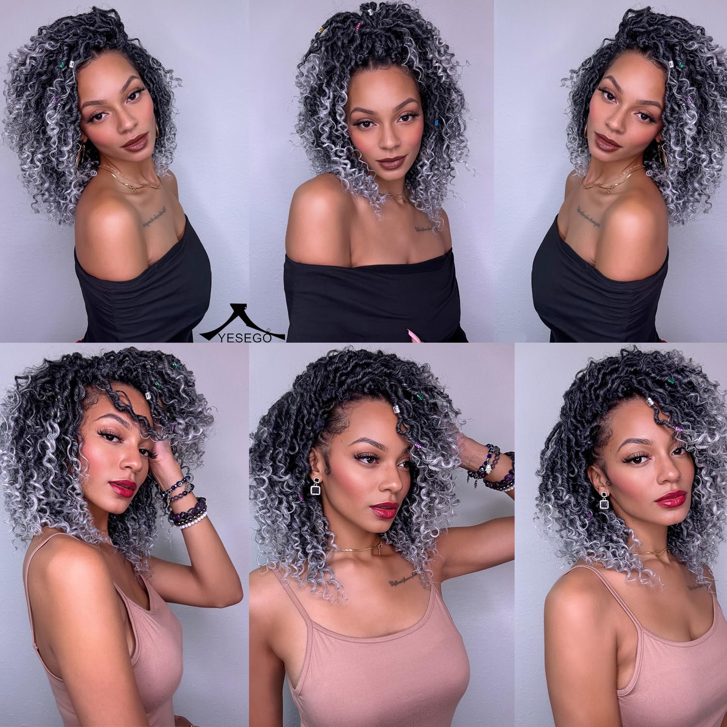 YESEGO six pack river locs in multiple colors for versatile looks.