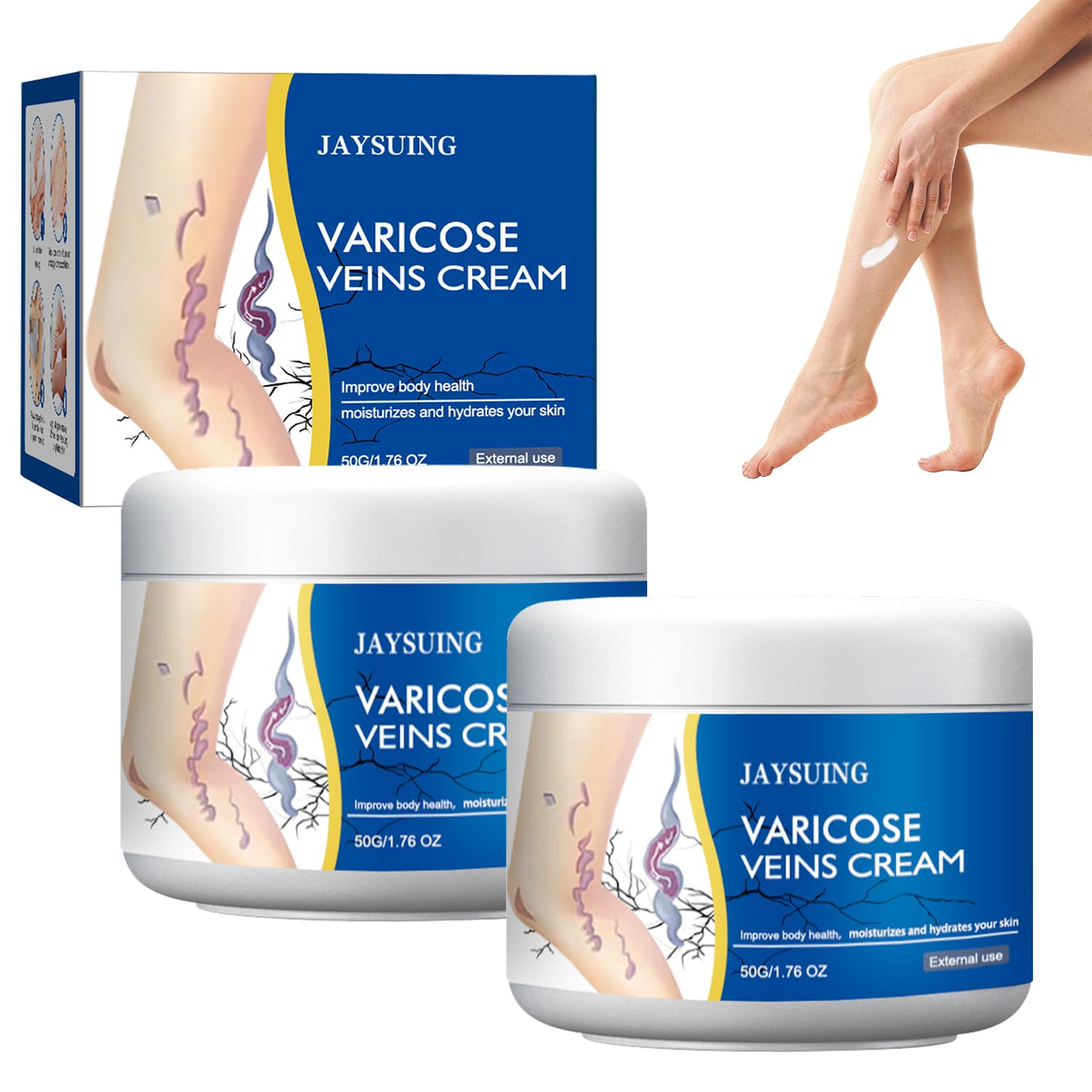 Yetary crema venas varicosas piernas, alivio suave e hidratación diaria