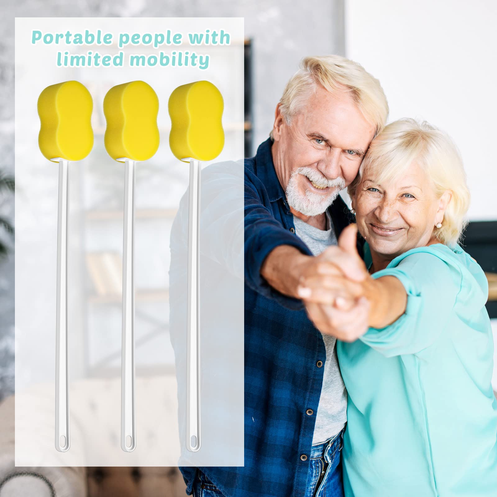 Yetene plastic handles stay sturdy and washable for daily showers
