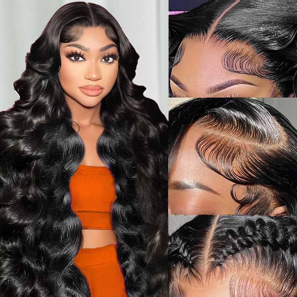 YetFree 28 inch body wave lace front wig for daily wear with natural shine