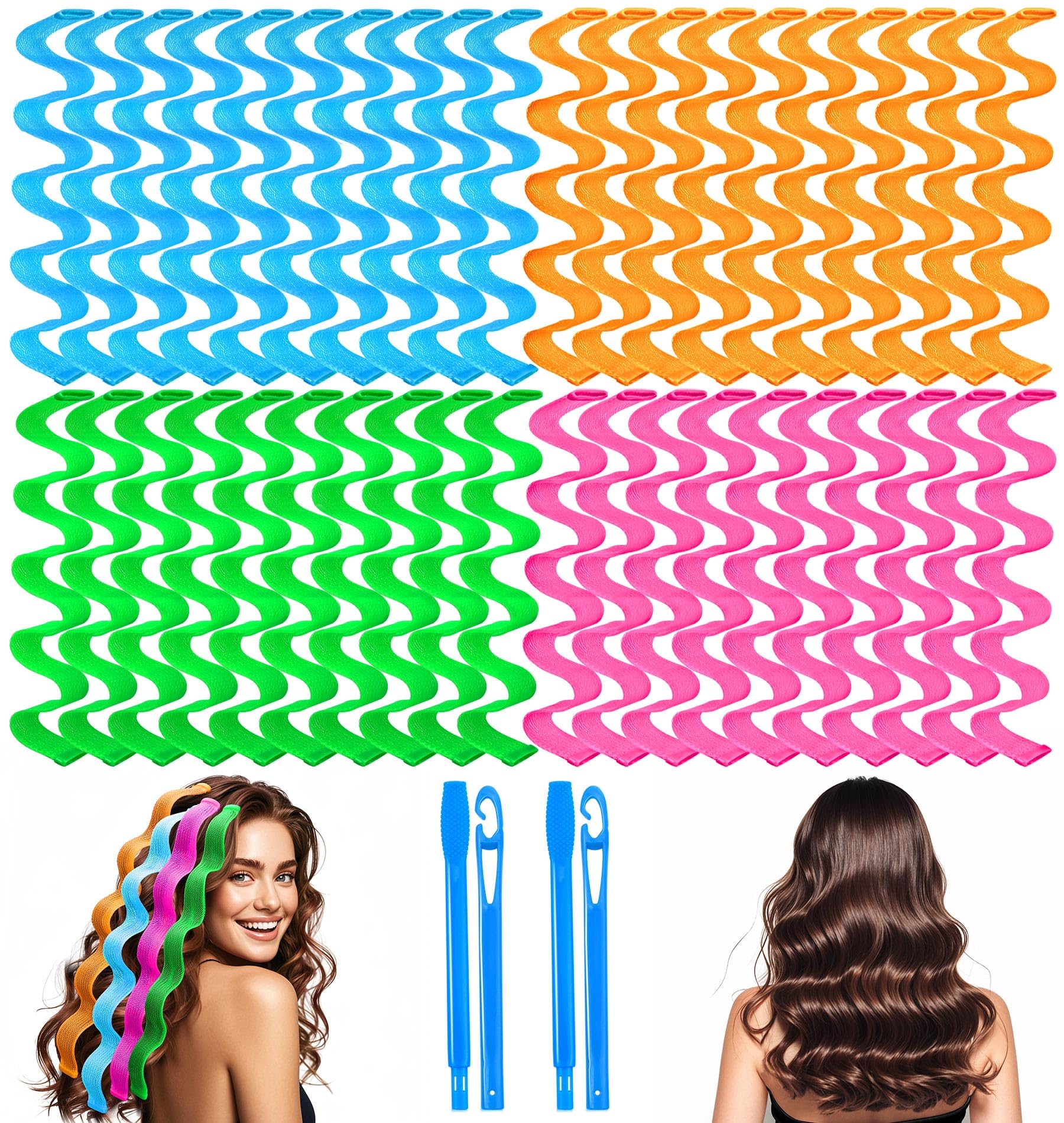 YEVYO 42-piece heatless waves curler pack offers versatile styling options for natural beachy looks.