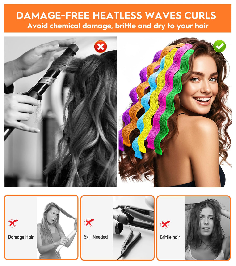 YEVYO heatless curlers color palette shows six color options for customization