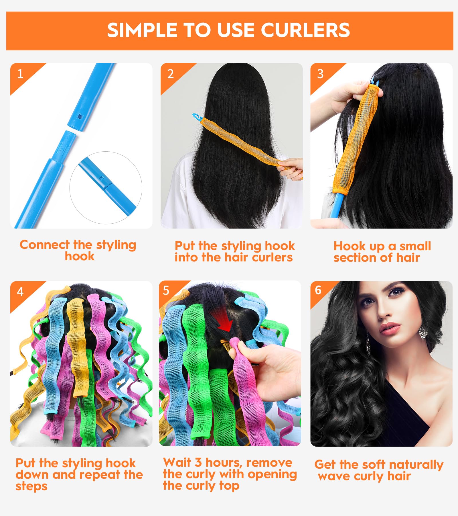 YEVYO heatless curlers used on multiple hair types illustrating flexibility