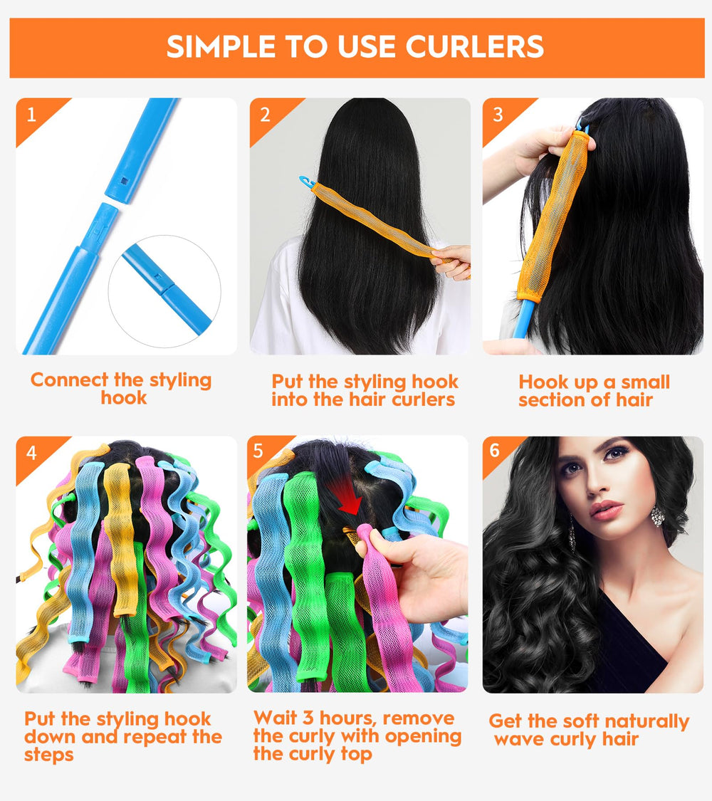 YEVYO heatless curlers used on multiple hair types illustrating flexibility