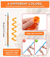 YEVYO heatless curlers styling hooks enabling easy hair threading