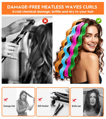 YEVYO heatless waves curler hooks enable easy threading for fuller curls.