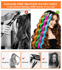 YEVYO heatless-waves-curler styling-hooks highlight easy setup for quick, lasting waves.