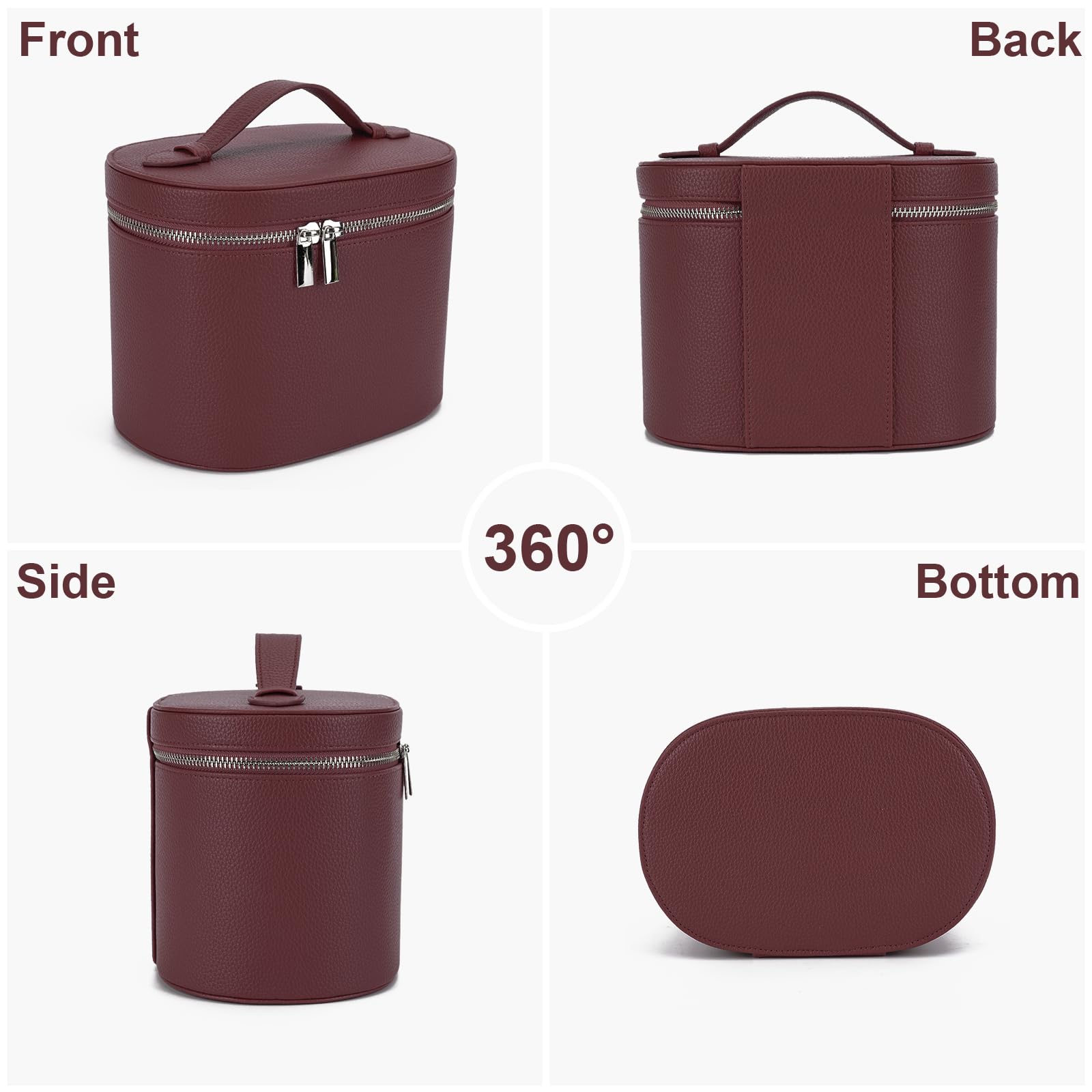 YFGBCX makeup bag easy-clean PU leather surface for daily use