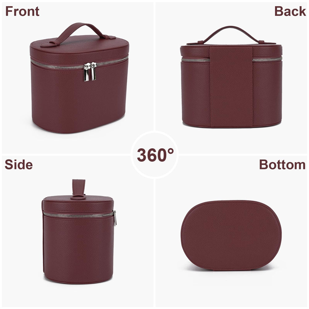 YFGBCX makeup bag easy-clean PU leather surface for daily use
